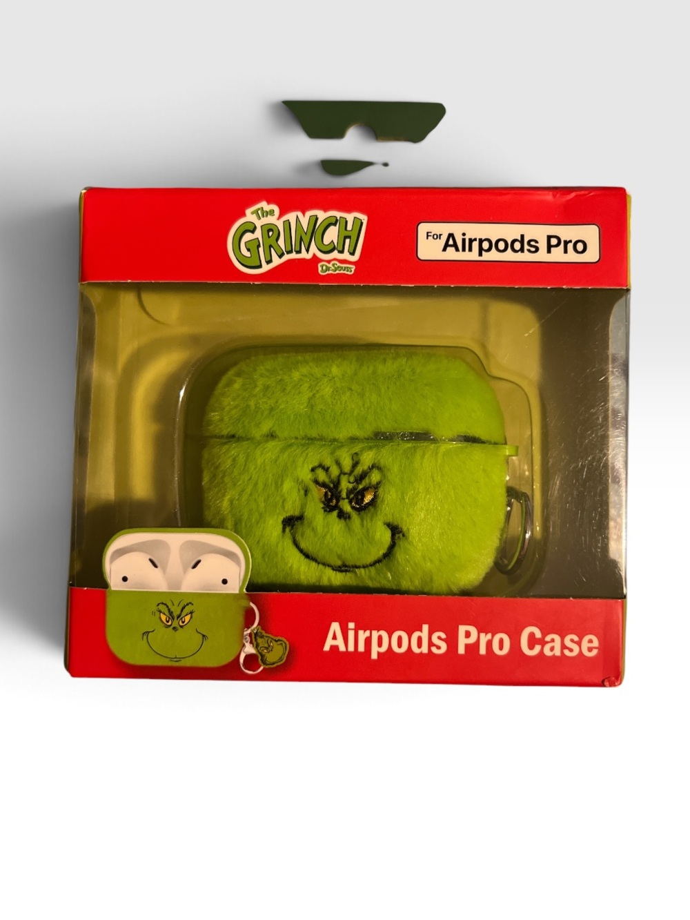 The Grinch Green Fuzzy AirPods Pro Case